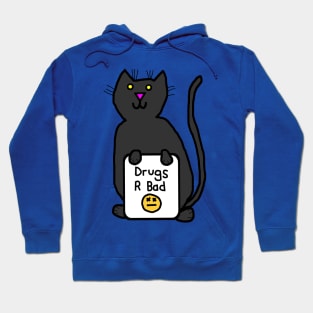 Cute Cat with Anti Drugs Message Hoodie
